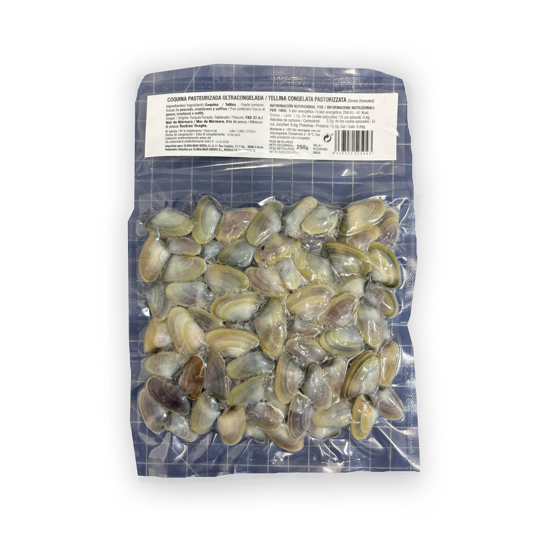 KOFFERMUSCHELN TELLINA MUSCHELN IQF 250g GEFR.