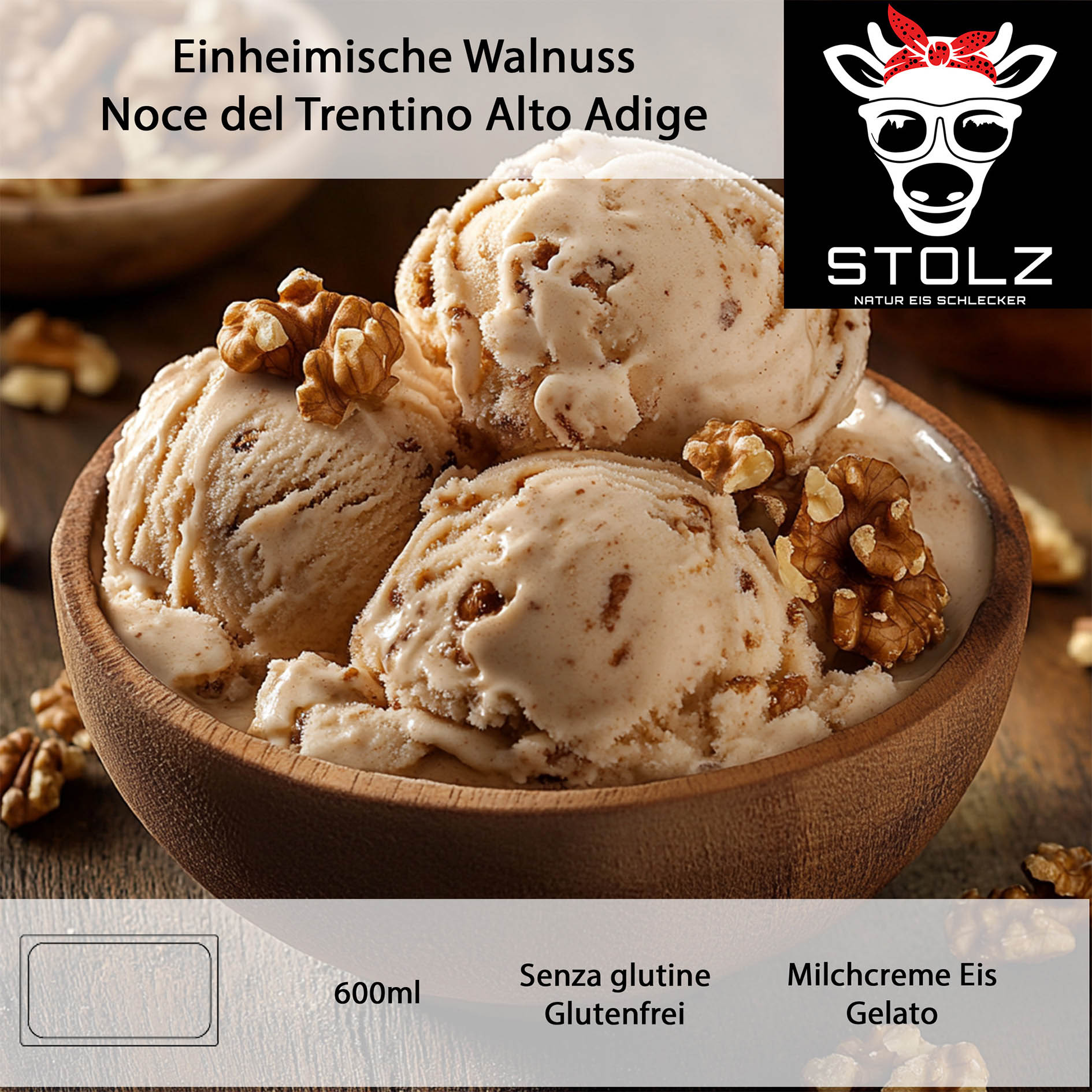 STOLZ EIS 600ml EINHEIMISCHE WALNUSS GEFR.