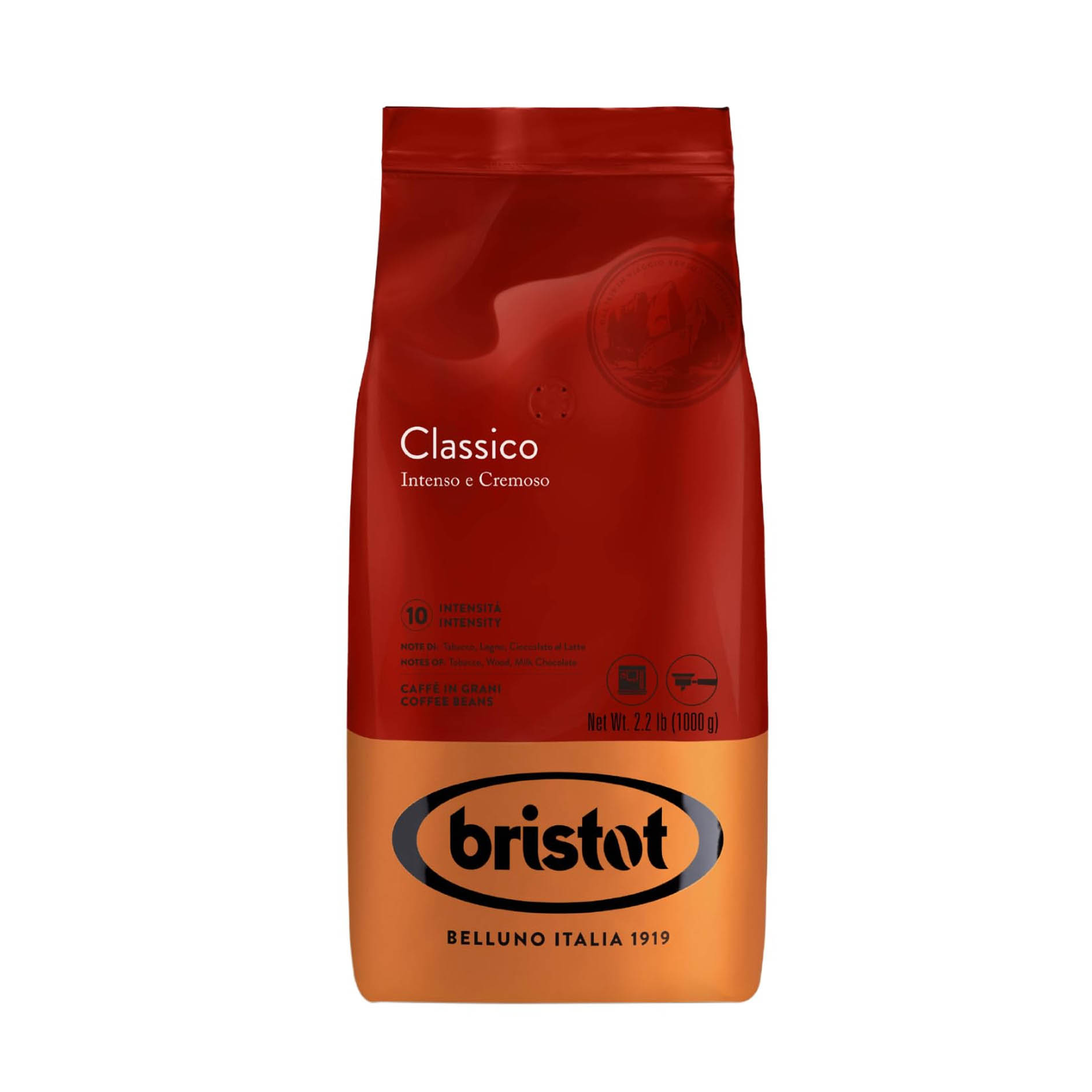 KAFFEE GANZE BOHNEN CLASSICO 1kg 'BRISTOT'