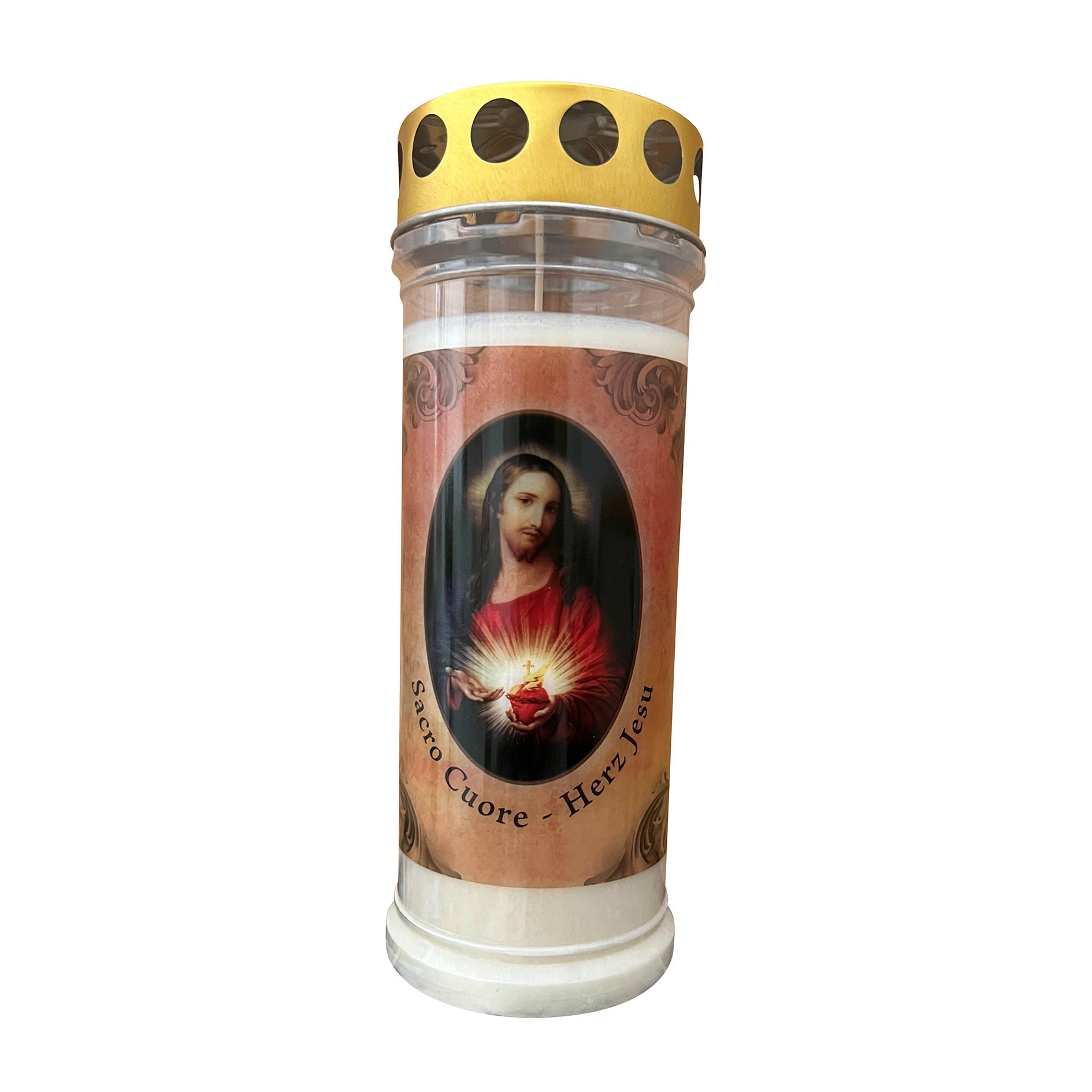 CANDELA AD OLIO TRASPARENTE SACRO CUORE 7 GG 12 PZ